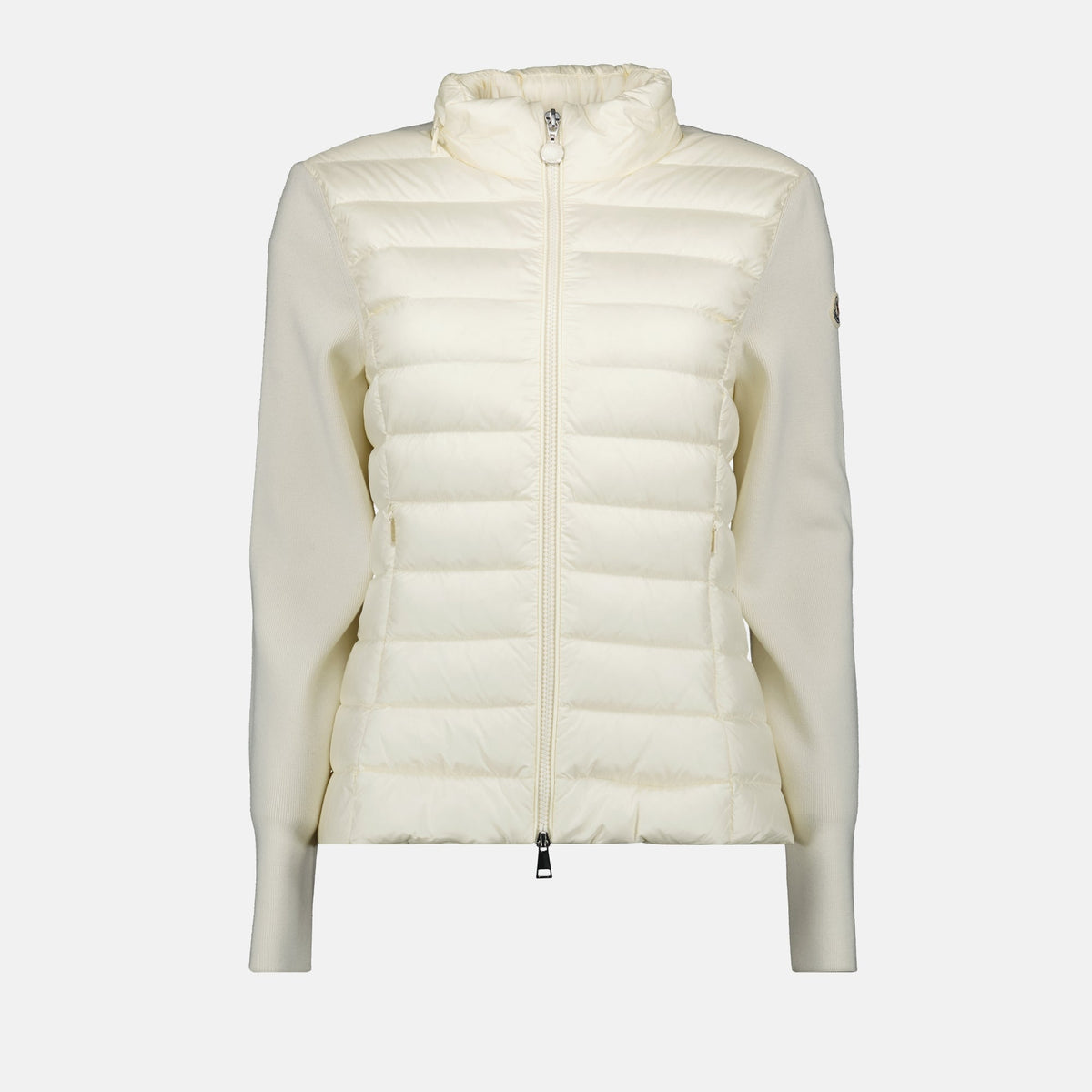 Ivory Knit Sleeve Puffer Jacket