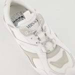 White and Beige Panel Sneakers