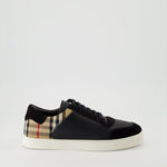 Check Leather and Velvet Sneakers