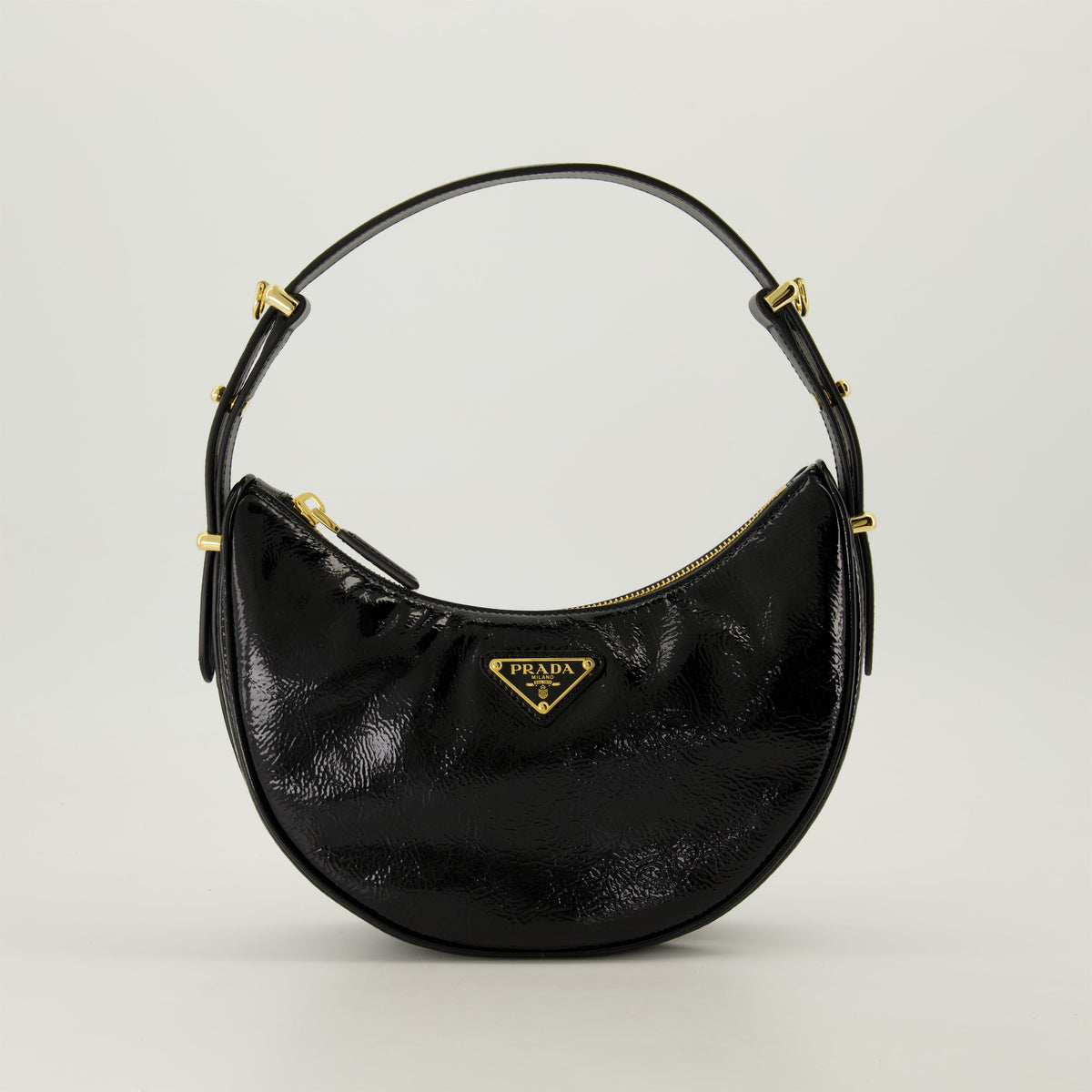 Patent Leather Shoulder Bag (Black)