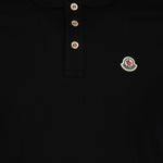 Black Polo Shirt with Signature Button Detail