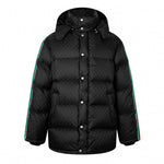 GG Nylon Jacquard Web Down Jacket in Black