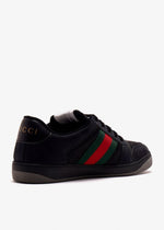 Screener Sneakers in Black with Web Stripe