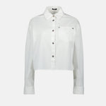 Cropped White Button-Up Shirt