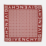 Monogram Border Scarf – Red & White