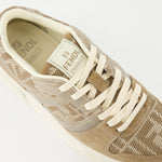 Platform Sneakers Beige Jacquard