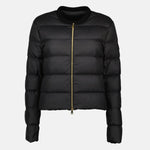 Cropped Down Jacket with Gold Zip