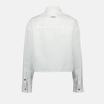 Cropped White Button-Up Shirt