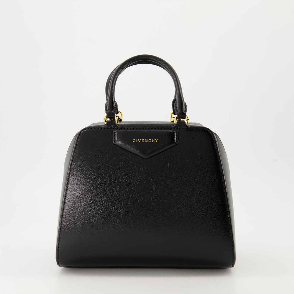 Small Antigona Top Handle Bag in Black Leather