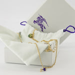 Layered Charm Chain Necklace with Gem Accent