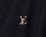 Black Monogram Accent Wool Cardigan