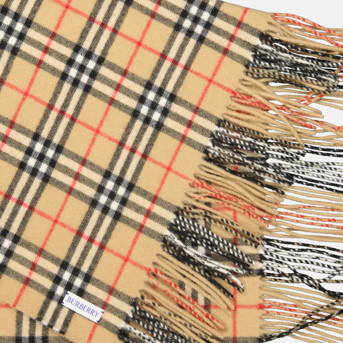 Classic Check Cashmere Scarf – Archive Beige