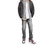 Men's Faded Black Slim-Fit Denim Jeans
