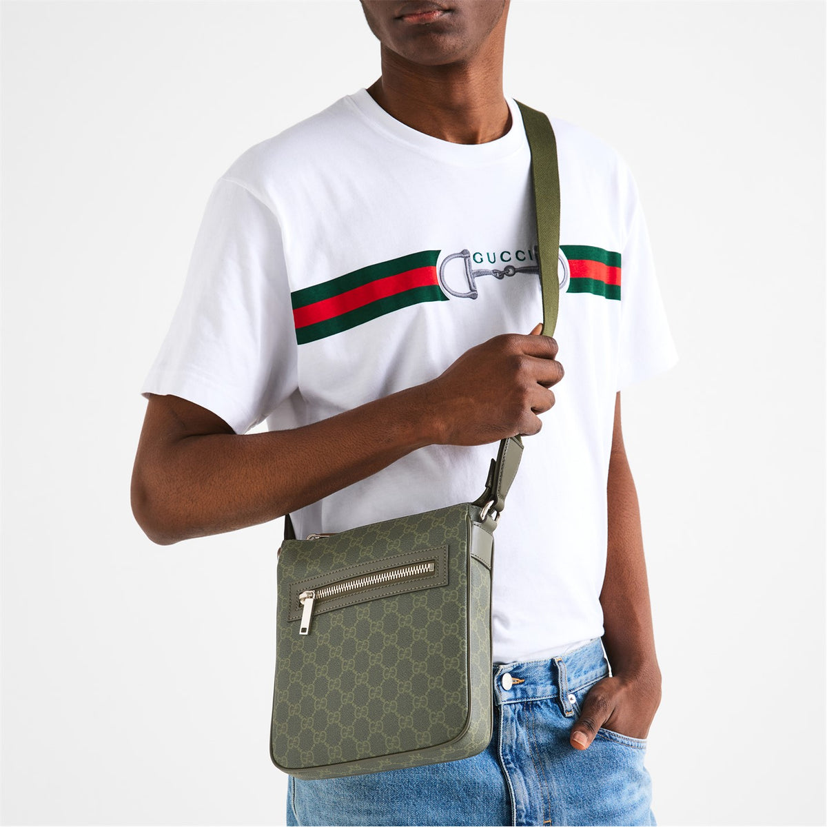 Men's GG Cotton Cross-Body Bag