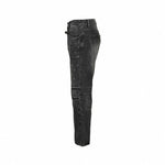 Black Washed Denim Jeans with Monogram & Cowboy Embroidery