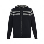 Oblique Zip-Up Knit Hoodie