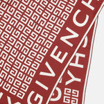 Monogram Border Scarf – Red & White