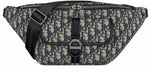 Oblique Jacquard Belt Bag Beige and Blue