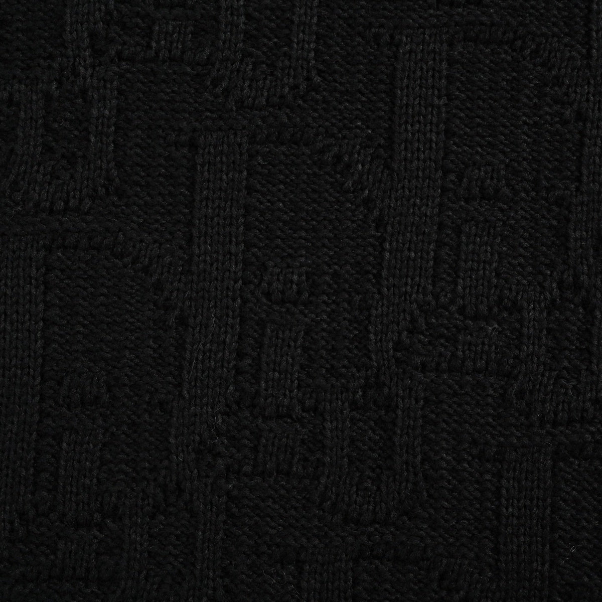 Black Textured Oblique Knit Sweater