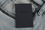Men's Washed Grey Distressed Denim Jeans