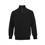 Damier Check Half-Zip Stand-Collar Knit Sweater