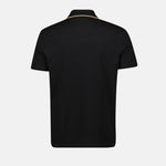 Versace Black Polo Shirt with Gold Medusa Button Detail