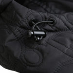 Black Quilted Wool Hooded Zip Jacket