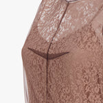 Sheer Lace Overlay Midi Dress