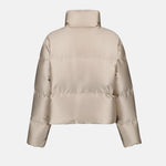 Beige High-Neck Puffer Jacket