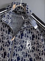 Oblique Jacquard Zip-Up Tracksuit Set