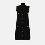 Medusa Button Knit Sleeveless Dress