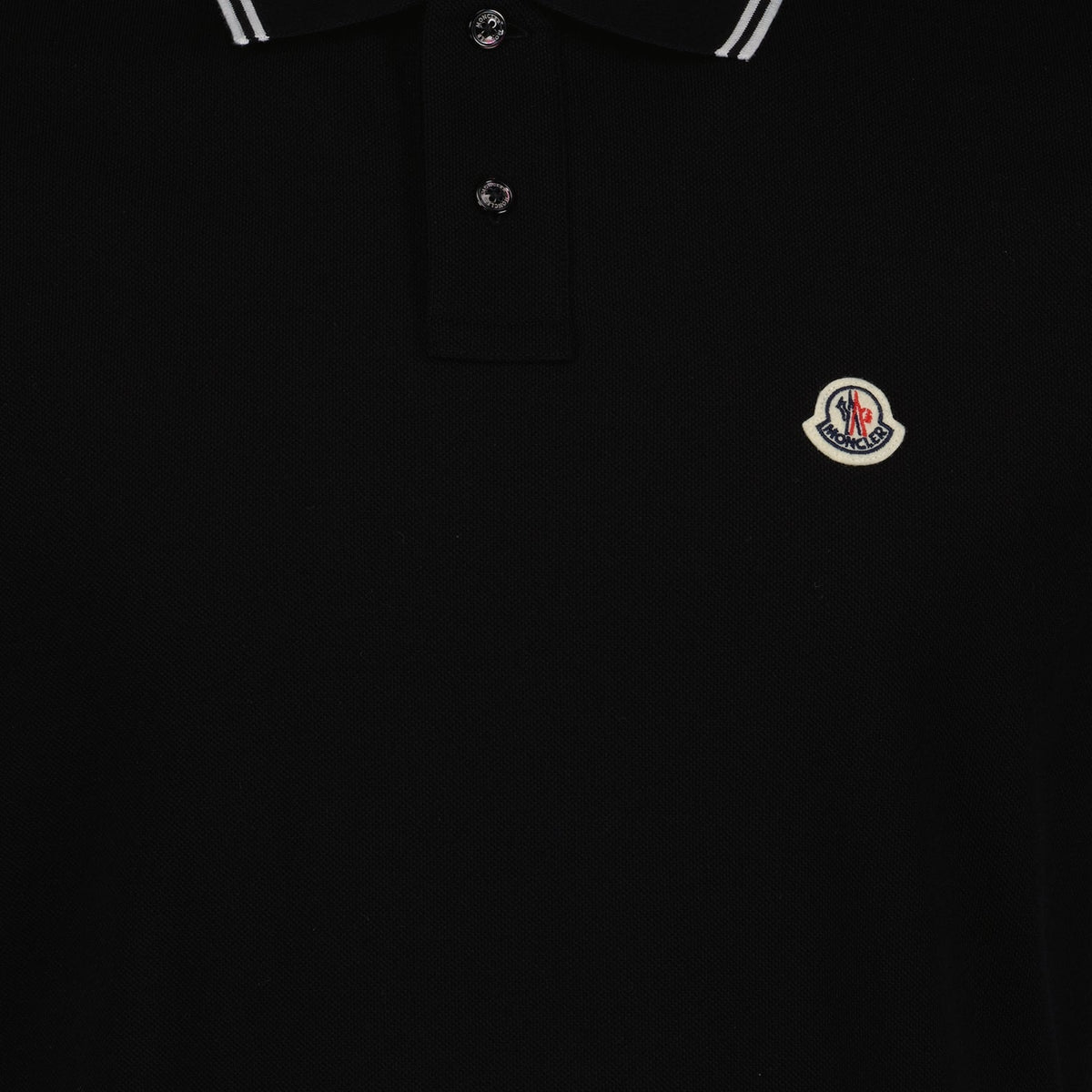 Black Polo Shirt with Contrast Stripe Trim