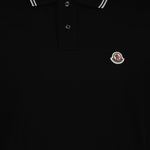 Black Polo Shirt with Contrast Stripe Trim