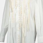 Embellished Lace-Detail Shirt Dress