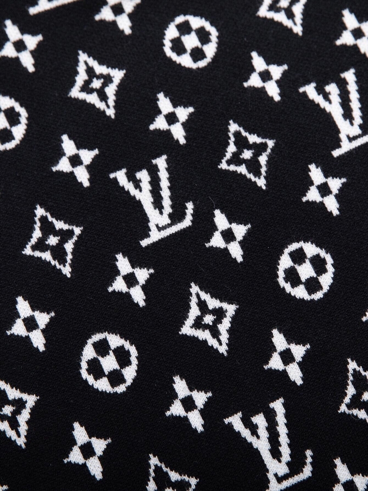 Monochrome Monogram Wool Jumper- Black