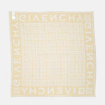 Monogram Border Scarf – Cream & White