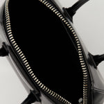 Black Grained Leather Mini Antigona Top Handle Bag