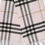Classic Check Cashmere Scarf – Soft Pink