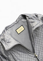 GG Jacquard Hooded Nylon Jacket – Light Grey