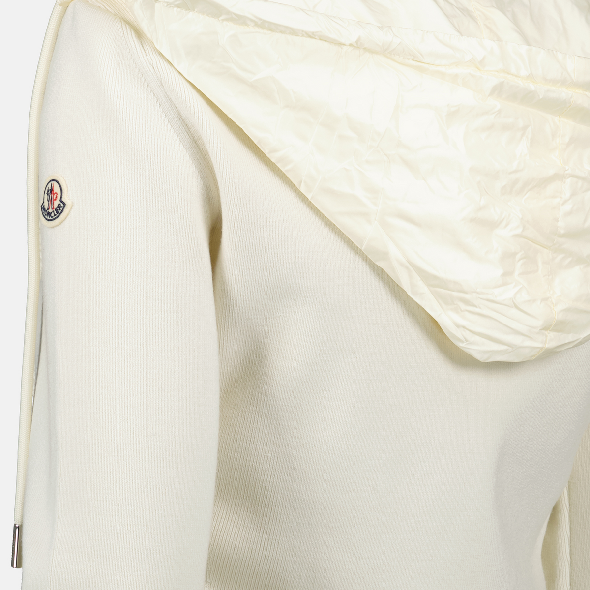 Ivory Knit Sleeve Puffer Jacket