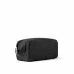 Monogram Embossed Leather Toiletry Pouch / Travel Case (All Black)