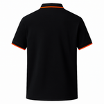 Hermès Black Polo Shirt with Orange Contrast Trim and H Logo