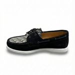 Oblique Canvas Deck Shoe with Suede Trim