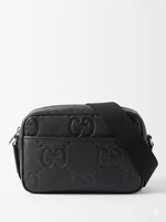 Jumbo Leather Crossbody Bag Black