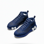 Bouncing High-Top Sneakers in Navy Suede and Mesh