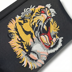 Tiger Embroidered Leather Crossbody Bag