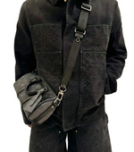 Black Monogram Embossed Denim Jacket