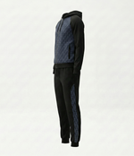 Hooded Tracksuit with Black & Navy Oblique Motif