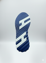 Bouncing High-Top Sneakers in Navy Suede and Mesh