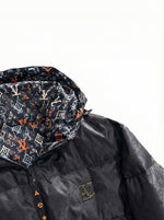 Glossy Monogram Puffer Jacket - Black